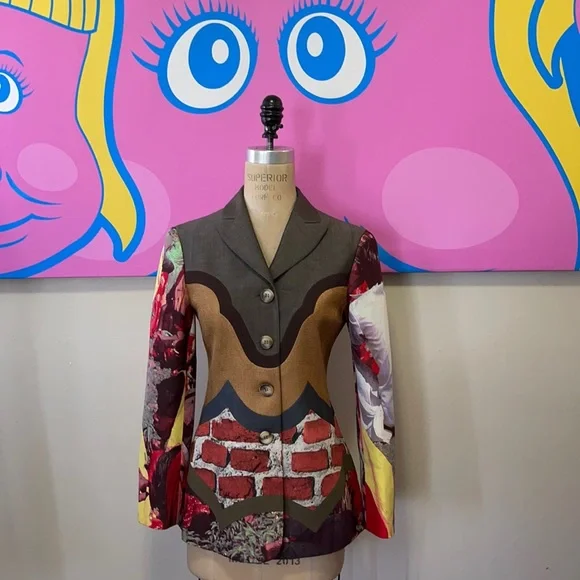 ジャケット MOSCHINO COUTURE Woman Jacket Brown 05235521 0087 Moschino 1994 Museum Eco Iconic Vintage 90s Beige Brown
